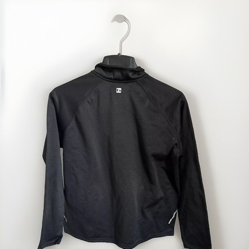 Hind Mens Solid Black Grid 1/4 Zip Pullover Small - Picture 3 of 8